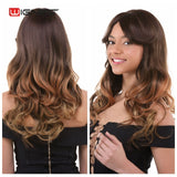 Wignee Hand Made Front Ombre Color Long Blonde Synthetic Wigs For Black/White Women High Temperature Glueless Cosplay Hair Wigs